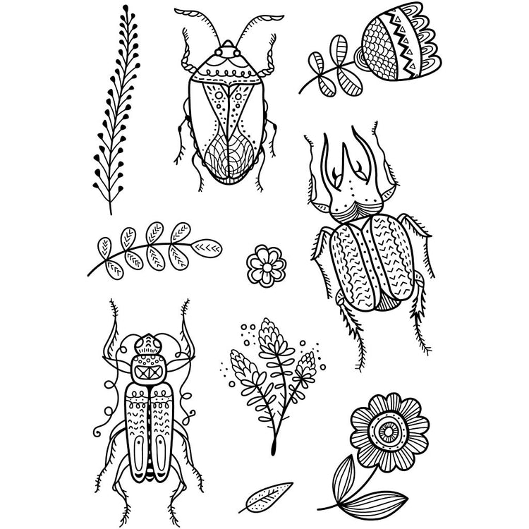Tampons en silicone Creativ company, insectes, feuille 11x15,5 cm, 1 feuille