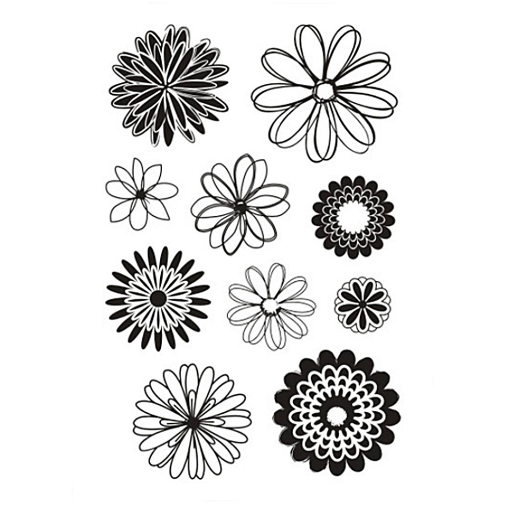 Creativ Company Silicone Stamps Fleurs, 1 feuille