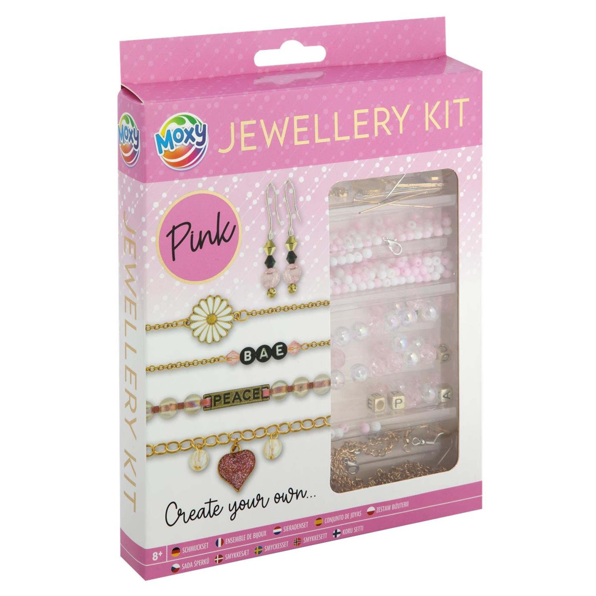 Parure de bijoux Moxy rose bleu pastel
