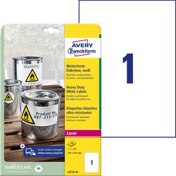 Etiquettes ultra résistantes avery zweckform l4775-20 210x297mm