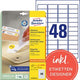 Etiquettes avery l4736rev-25 45,7x21,2mm réadhésives
