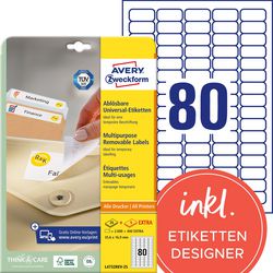 Etiquettes avery l4732rev-25 35,6x16,9mm réadhésives