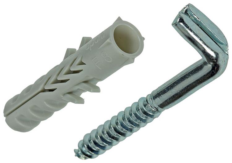 Celo 1015384 - 5 chevilles nylon f 8 mm + pattes à vis 502621 | 5 pièces