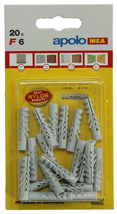 Celo 1015362 - 20 bouchons en nylon f 502602 6 mm | 5 pièces
