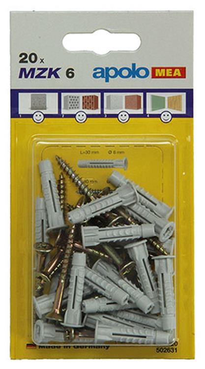 Celo 1015437 - 20 fiches universelles mzk + sps 502631 6mm | 5 pièces