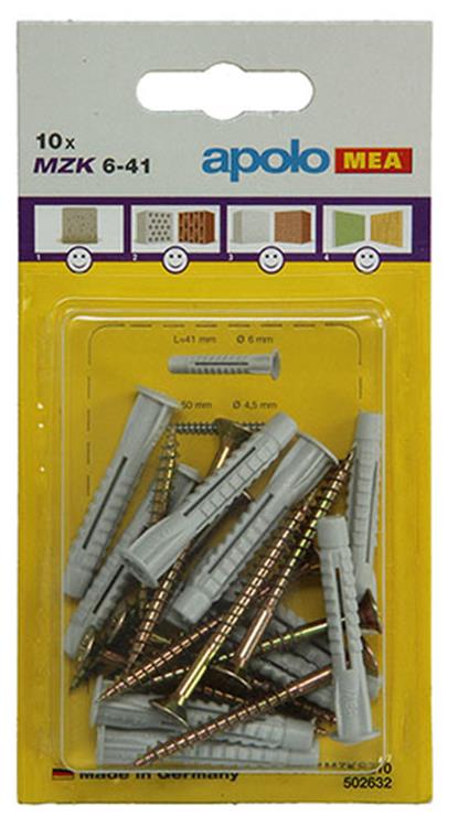 Celo 1015438 - 10 fiches universelles mzk + sps 502632 6x41mm | 5 pièces