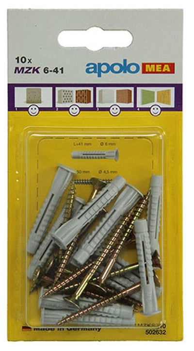 Celo 1015438 - 10 fiches universelles mzk + sps 502632 6x41mm | 5 pièces