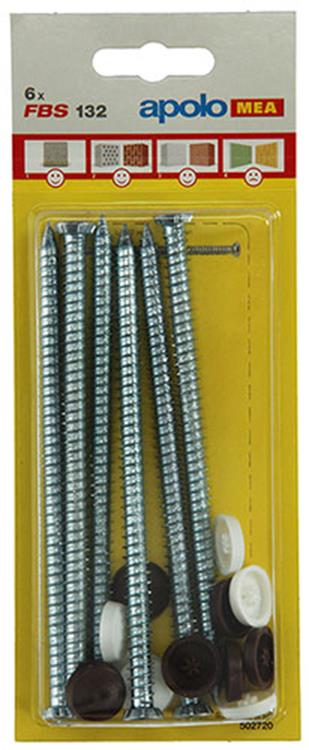 Celo 1015420 - 6 vis de fenêtre fsb 132mm + caches 502720 | 5 pièces