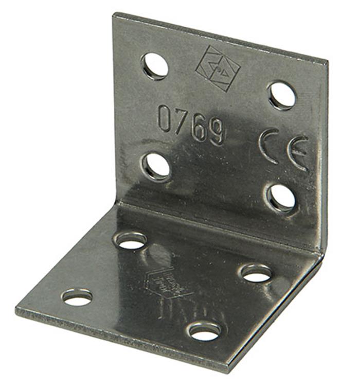 1015121 - équerre de raccordement acier inoxydable 40x40x40x2mm | 20 pièces