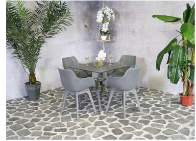 Chaise de salle à manger Sens jaspe plastique gris foncé