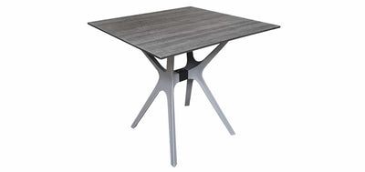 Table de jardin Sens jaspe 80x80cm gris foncé
