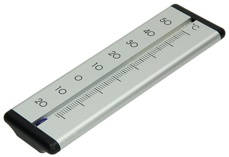 1010127 - thermomètre aluminium intérieur-extérieur argent 20cm | 2 pièces