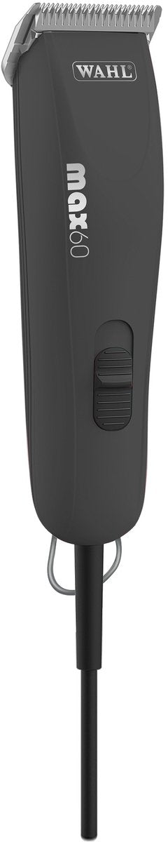Wahl max 60 - hotte réseau puissante pour animaux - pour chiens chats - moteur brushless double vitesse, lame à bec série prime, peignes en acier inoxydable, étui softshell