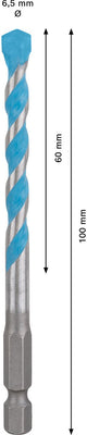 Foret multiconstruction Bosch expert hex-9 6,5 x 60 x 100 mm - 260...