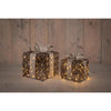 Anna's collection coffrets cadeaux lumineux lot de 2 50 LED classique chaud 15x15x17cm 20x20x23cm fonctionne avec 3 piles AA avec minuterie