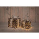 Anna's collection coffrets cadeaux lumineux lot de 2 50 LED classique chaud 15x15x17cm 20x20x23cm fonctionne avec 3 piles AA avec minuterie