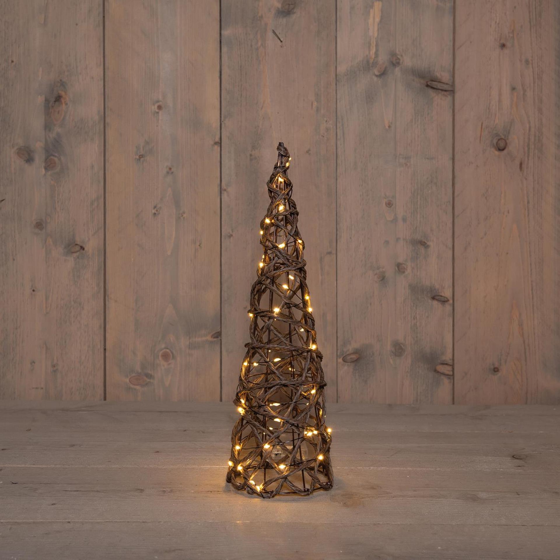 La collection Anna's cône lumineux 60LED classicwarm 40cm fonctionne avec 3 piles AA avec minuterie de 6 heures