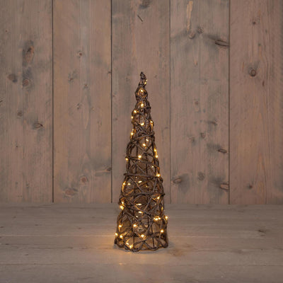 La collection Anna's cône lumineux 60LED classicwarm 40cm fonctionne avec 3 piles AA avec minuterie de 6 heures