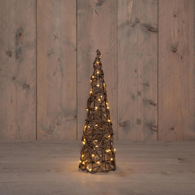 La collection Anna's cône lumineux 60LED classicwarm 40cm fonctionne avec 3 piles AA avec minuterie de 6 heures