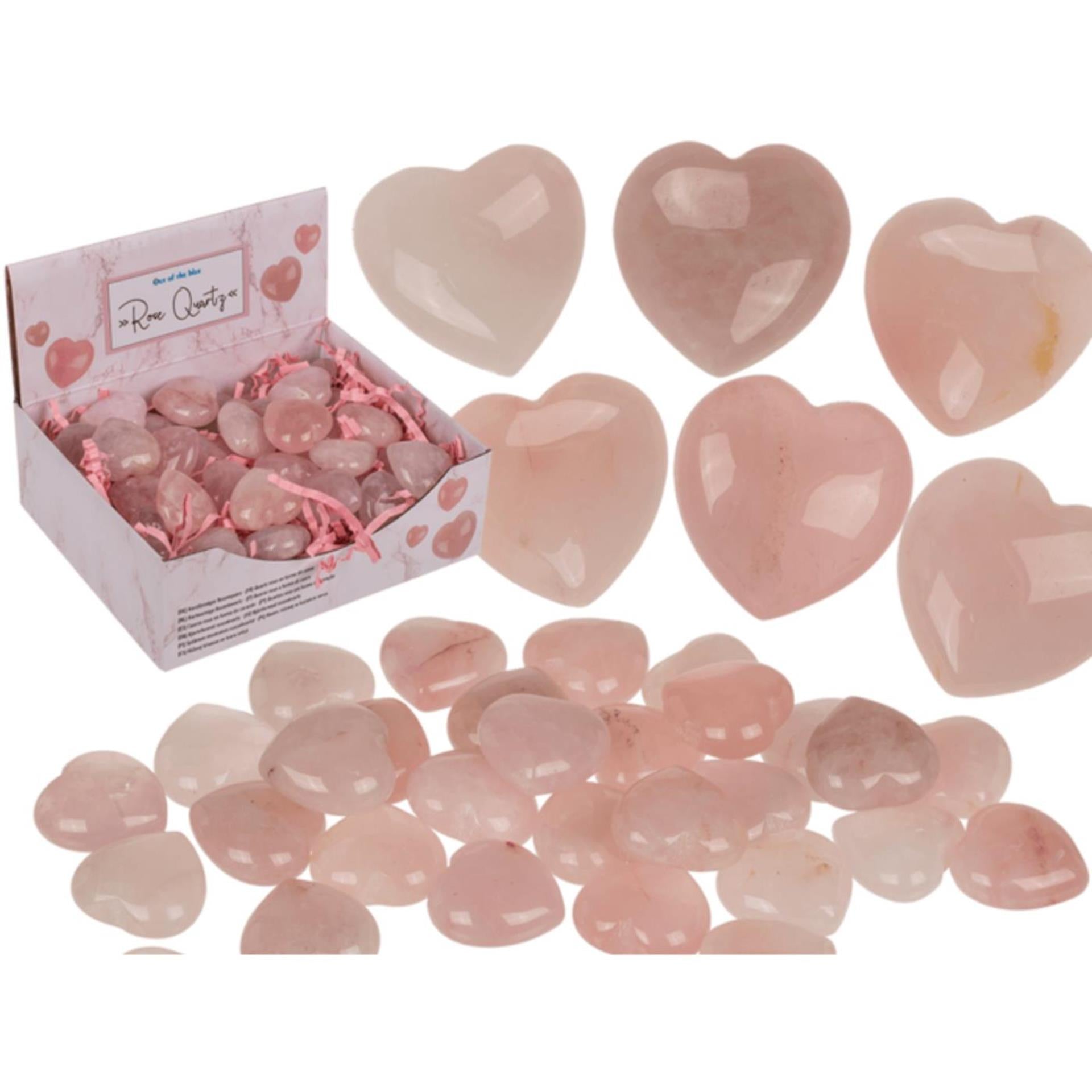 Ootb quartz rose en forme de coeur 2,5cm 10g