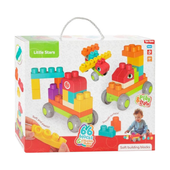 Toi-toys petites étoiles blocs de construction souples - 66 pcs.
