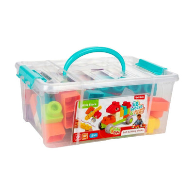 Toi-toys petites étoiles blocs de construction souples dans une boîte de rangement - 48 pcs.