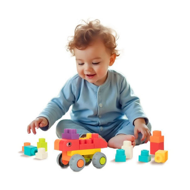 Toi-toys petites étoiles blocs de construction souples dans une boîte de rangement - 48 pcs.