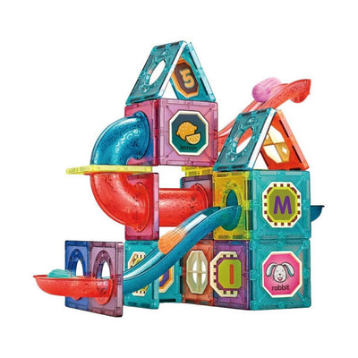 Toi-toys jeu de construction panneaux magnétiques piste de marbre - 78 pièces.