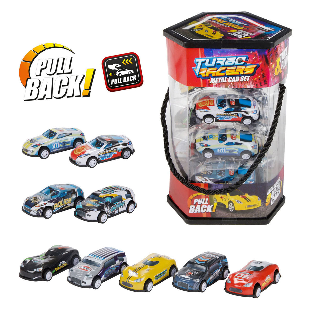 Toi-toys lot de 9 voitures en métal à reculer