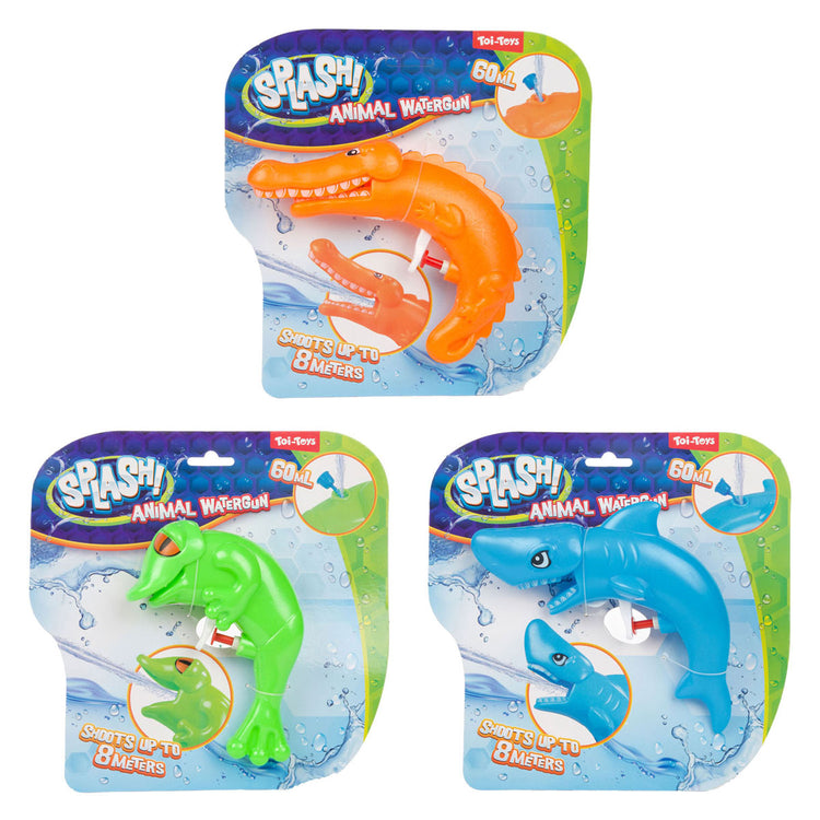 Toi Toys éclabousse un animal avec un pistolet à eau avec une bouche en mouvement