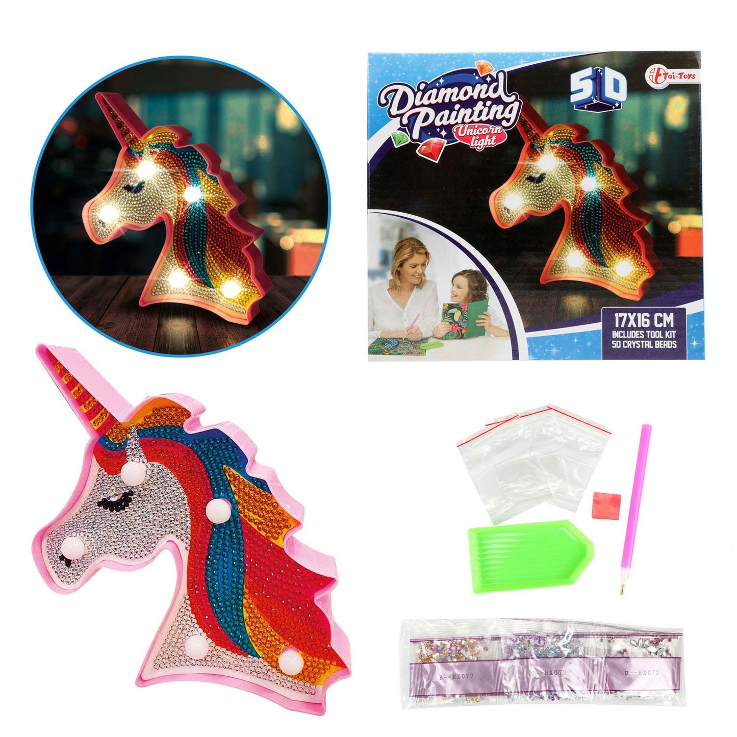 Lampe de peinture au diamant licorne