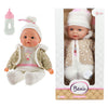 Beau Babypop 32 cm + tenue d'hiver et bouteille