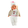 Beau Babypop 32 cm + tenue d'hiver et bouteille