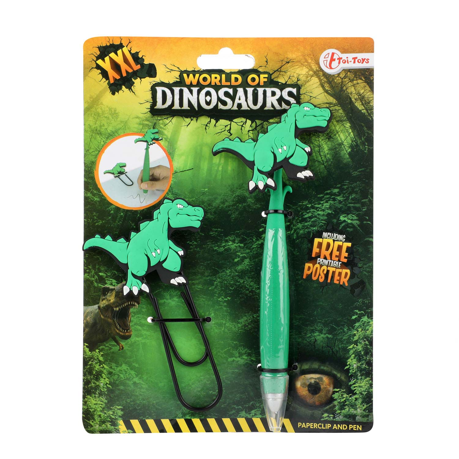 TOI-TOYS Dinosaurus Mega Paperclip avec stylo