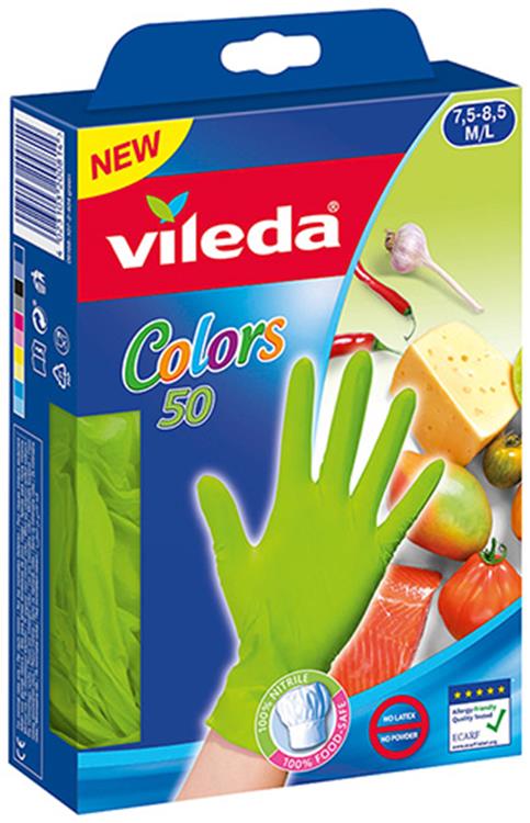 Vileda 1057857 - couleurs de gants 50pcs m l | 4 pièces