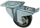 Mack by tente 1058940 - roue pivotante, surface de roulement en caoutchouc noir, plaque de jante et frein 125 mm | 4 pièces