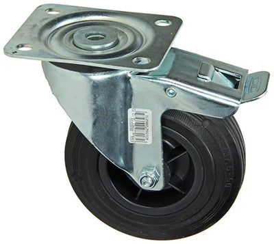 Mack by tente 1049126 - plaque de montage de roue noire + caoutchouc de frein avec jante en nylon 125mm | 4 pièces