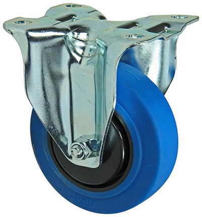 Mack by Tente 1058924 - roue fixe plaque de roulement en caoutchouc bleu 100 mm | 4 pièces