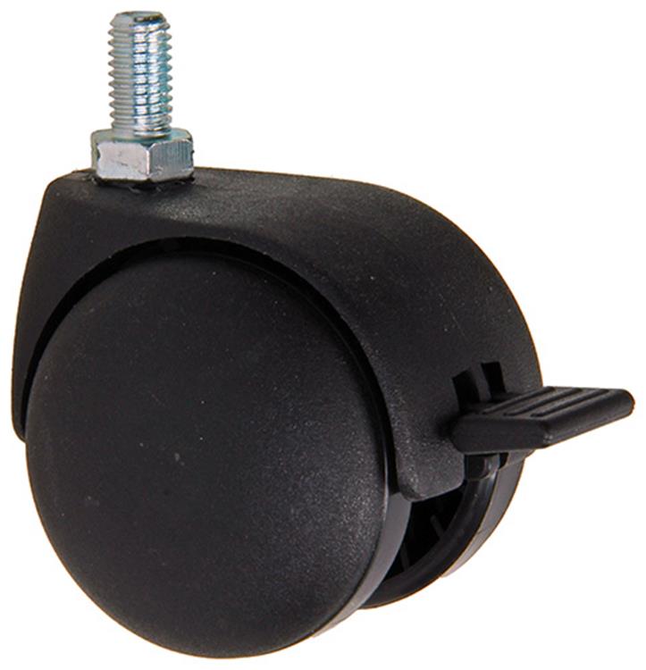 Mack by tente 1058959 - roue pivotante avec fourche de frein simple roue pp, avec filetage 50 mm | 5 pièces