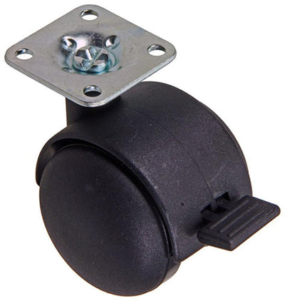 Mack by tente 1058960 - roue pivotante avec fourche de frein simple pp, avec plaque 50 mm | 5 pièces