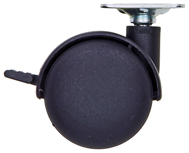 Mack by tente 1058960 - roue pivotante avec fourche de frein simple pp, avec plaque 50 mm | 5 pièces