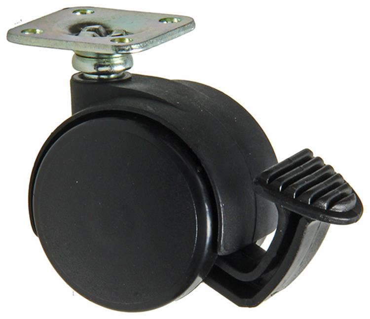 Mack by tente 1058963 - roue pivotante avec fourche de frein simple pp, avec plaque 40 mm | 5 pièces