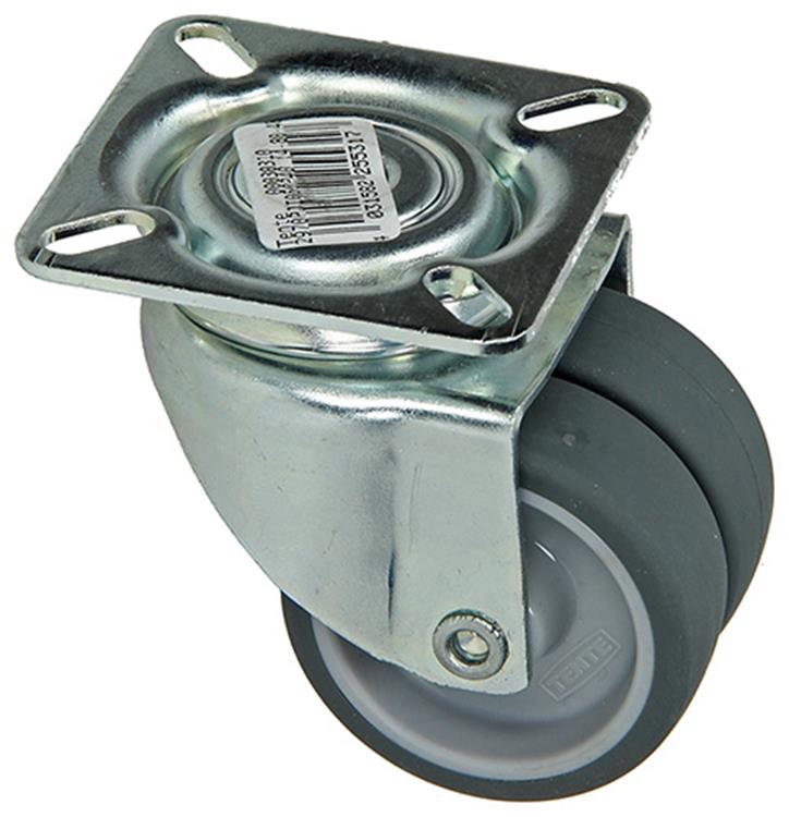 Mack by tente 1014734 - double roue pivotante 50mm sur plateau | 8 pièces