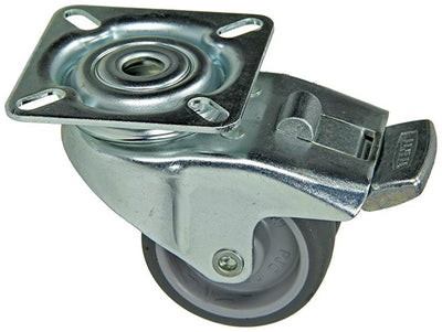 Mack by tente 1014735 - double roue pivotante 50mm sur plateau avec frein | 8 pièces