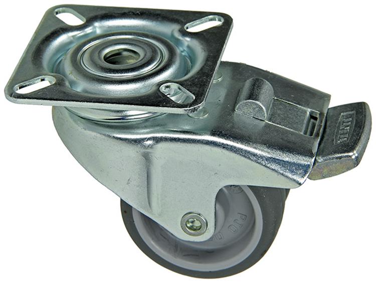 Mack by tente 1014735 - double roue pivotante 50mm sur plateau avec frein | 8 pièces