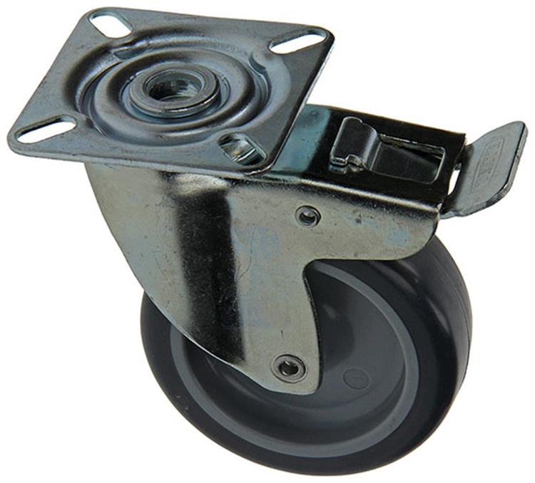 Mack par tente 1015245 - rubb. rouleau + frein 2 roulements à billes + plateau 75mm | 18 pièces