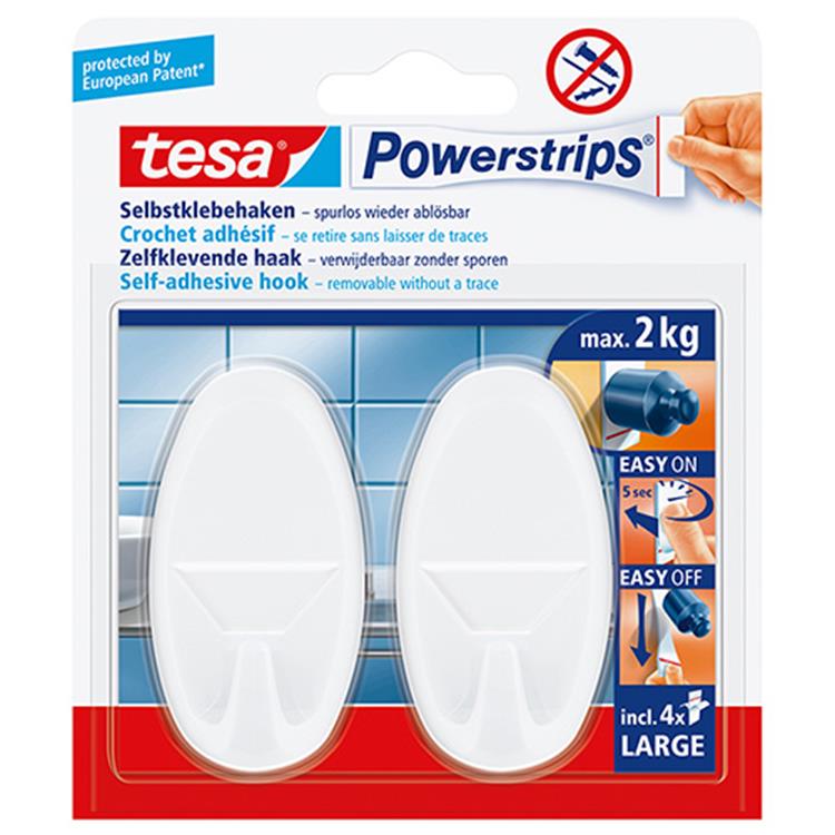 Tesa crochet l ovale blanc