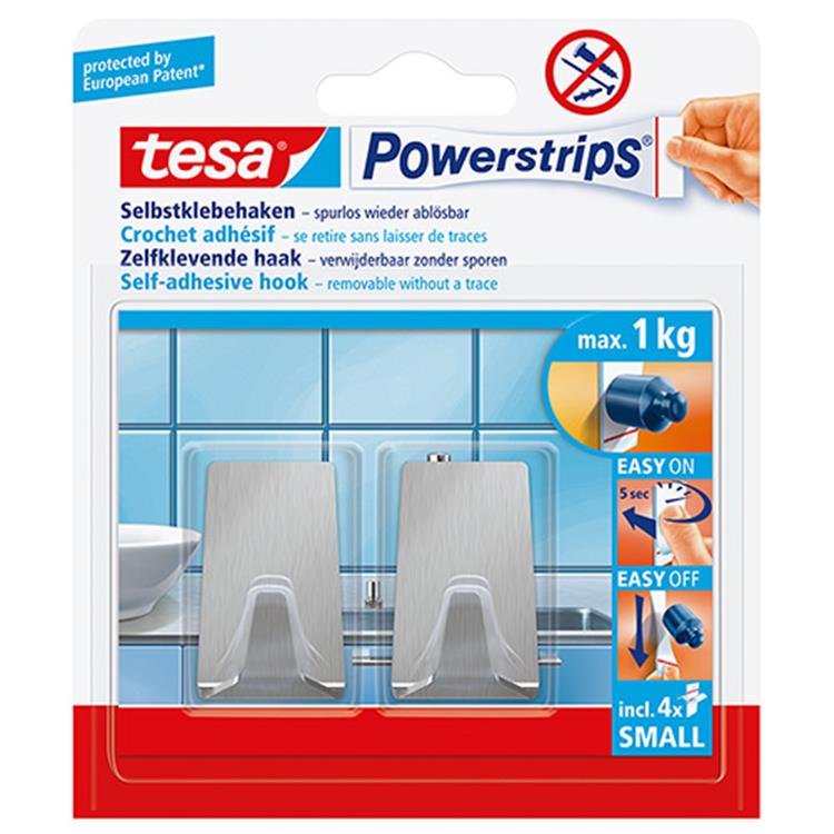 Tesa 1059018 - multiprises petit métal rectangulaire | 6 pièces