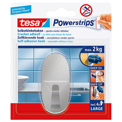 Tesa 1059016 - multiprises grand ovale en métal | 6 pièces