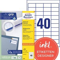Etiquettes universelles avery zweckform 3657 48,5x 25,4mm